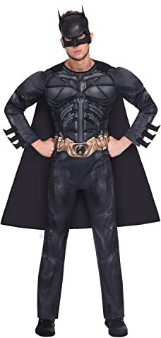 amscan Costume da uomo supereroe costume da cavaliere oscuro Batman (Grande)