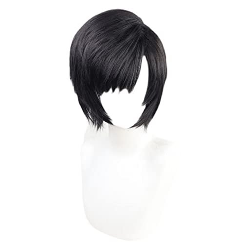 SEIZIS 2022 Cos Wig Parrucca Anime Final Fantasy VII Cosplay Parrucca Yuffie Kisaragi, Parrucca Corta Nera, Parrucca Costume Halloween, for Halloween, Festa in Costume, Spettacolo Anime, Evento Cosplay, Conc
