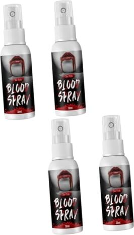 minkissy 4 Pcs Sangue Finto Spray Vampiro Decorazione Di Halloween Decorazione Costumi Di Halloween Sangue Finto Trucco Spray Sangue Finto Decorazione Halloween Vampiro Festival Sangue