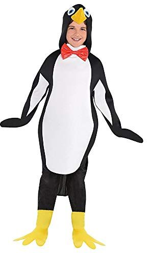 amscan 847158 Costume da pinguino per bambini, età 4-6 anni, nero/bianco