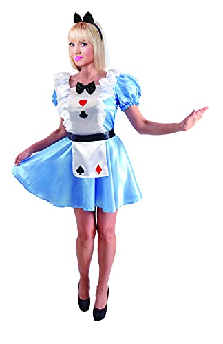 Ciao - Alice Wonderland Costume Travestimento Ragazza Donna Adulto, Colore Azzurro, Bianco, Nero, Rosso, Taglia unica 40-42,
