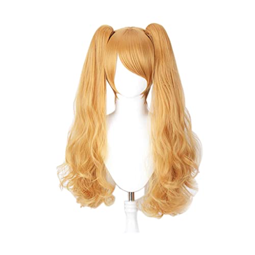 SEIZIS 2022 Cos Wig Parrucca Anime One Piece Cosplay Parrucca Charlotte Pudding, 2 Parrucca Riccia Lunga Coda di Cavallo, Parrucca Costume Halloween, for Halloween, Festa in Costume, Spettacolo Anime, Evento