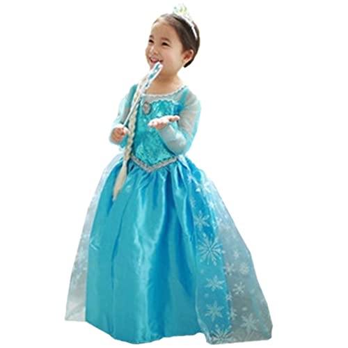 Elsa Abito da principessa per bambina Costume da bambina congelata Abito da principessa per bambina per feste, compleanni, travestimenti e Halloween Abito da principessa Età 2-3
