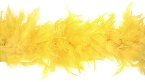 Trimits marabù Marabou-Costume da Boa con Piume per Feste, Festival, Orgoglio, Addio al Celibato, Halloween, Natale, Cotone, Giallo, 1.8m x 12cm