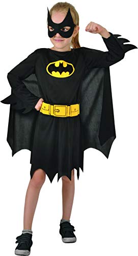 Ciao -Batgirl Costume Bambina Originale DC Comics (Taglia 5-7 Anni), Colore Nero,