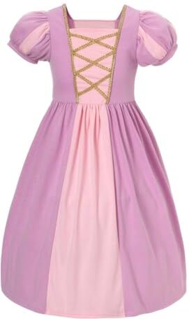 Lito Angels Vestito Costume Principessa Rapunzel per Bambina, Taglia 4-5 anni, Manica Corta (Etichetta in Tessuto 110)