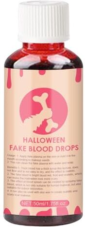 Fulenyi Fake Sangue 50 ML Halloween Film Premium Sangue Trucco Zombie, Trucco Vampiro, Falso Sangue, Carnevale