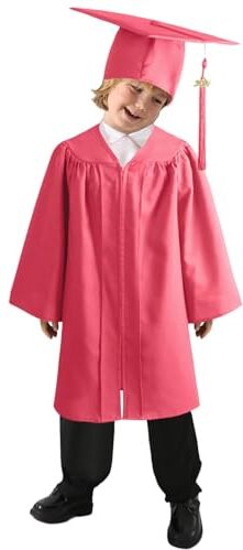 Generic Abito da Laureato Set, Toga Laurea Per Bambini Asilo Costumi Laurea e Tocco Cappello Laurea Costume da Laureato per Bambini Studenti Elementare Medi Linea Costume Travestimento (RD2, 9-10 anni)