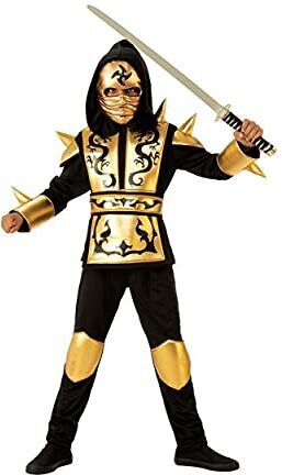 Rubie's --M Costume Ninja Dragon Gold Oro per Bambini (-M), Multicolore, M