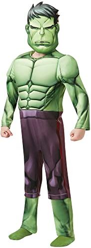 Rubie's Costume ufficiale Marvel Avengers Hulk Deluxe, età media 5-6, altezza 116 cm, verde