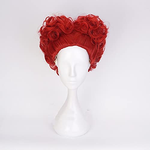 VLEAP Halloween Alice Nel Paese delle Meraviglie Red Queen Cosplay Parrucca Gioco Di Ruolo Regina Di Cuori Costume Capelli Rossi +Parrucca Cap Come Da Immagine