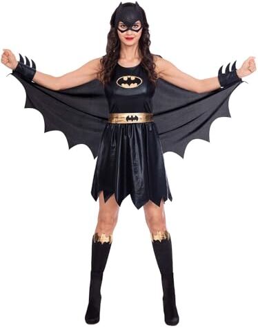 amscan Costume da supereroe Batman, taglia 42-46, 1 pezzo, Nero, 12-14, EU