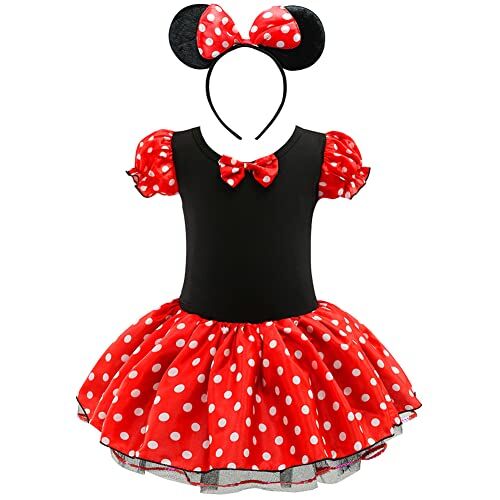 Marypaty Vestito Minnie Bambina, Vestito Carnevale Bambina, Costume Carnevale Bambina, Ballerina Bambina, Costume Gonna Tulle Carnevale Festa. (120, Style D)