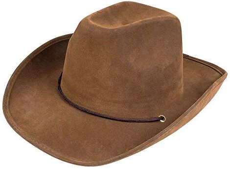 Boland Cappello Utah per adulti, in finta pelle, marrone scuro, cappello da cowboy, cappello western, cowboy, ranger, wild west, festa a tema, carnevale