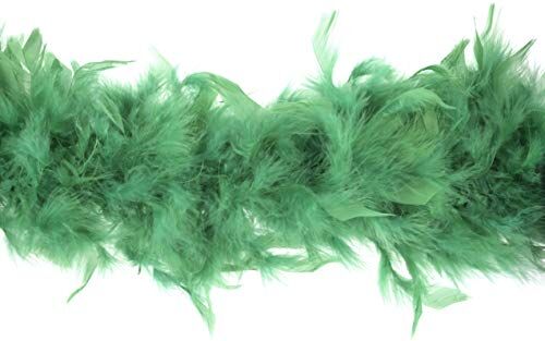 Trimits marabù Marabou-Costume da Boa con Piume per Feste, Festival, Orgoglio, Addio al Celibato, Halloween, Natale, Cotone, Smeraldo, 1.8m x 12cm