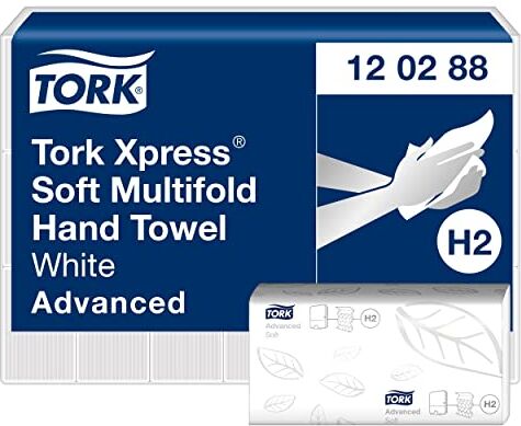 Tork Xpress Asciugamani intercalati Advanced Soft piegati ad M, 2 veli, compatibili con sistema H2, 21 x 136 asciugamani (34 x 21 cm)