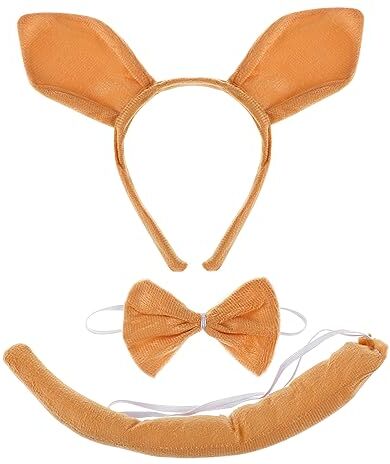 Beavorty 2 Set Set Costume Pasquale Costume Cosplay Animale Orecchie Coda Del Costume Kanga Mancare Peluche Corto Capi Di Abbigliamento