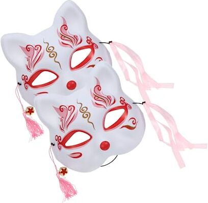 Abaodam 2 Pz Volpe Sakura Squisita Metà Oggetto Di Scena Per La Festa Di Halloween Maschere in Maschere Da Donna Gatto Per Adulti Clown Plastica Trucco