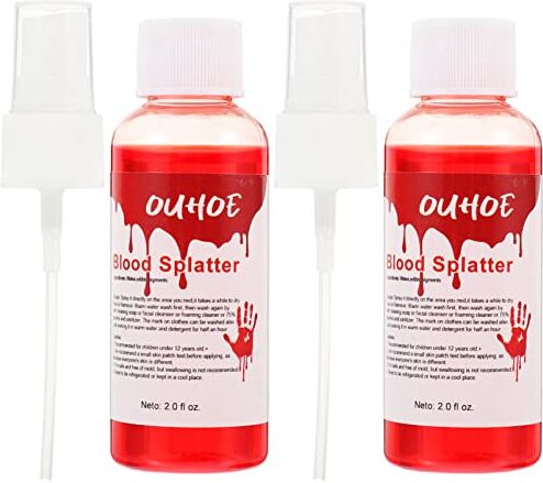 SOLUSTRE 2 Pz Spray Al Plasma Sangue Del Costume Forniture Teatrali Falso Spruzzo Di Sangue Spruzzare Sangue Festa Di Halloween Sangue Faccia Zombie Sanguinante Plastica Bianca Sangue Pieno