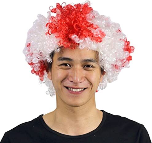 BOKIOESDE Parrucca da clown Capelli ricci Natale Capelli sintetici Feste multiuso Copricapo Accessorio per vestire Costume Divertente, Inghilterra, Dimensione libera