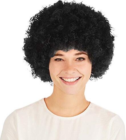 TecTake dressforfun 900162 Parrucca Clown Afro, Donna Uomo Unisex, Circo Travestimento, Costumi Carnevale Halloween disponibile in diversi colori (Nero)