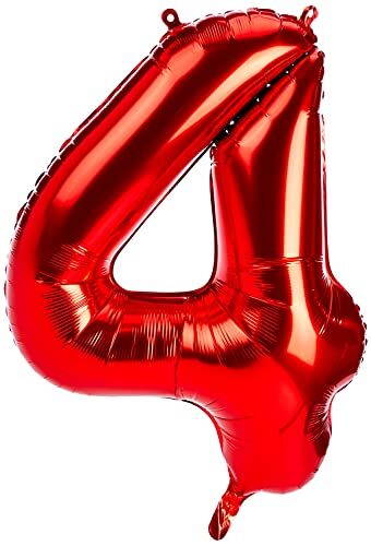 Unique Party  Palloncino Gigante Numero 4 86cm Rosso