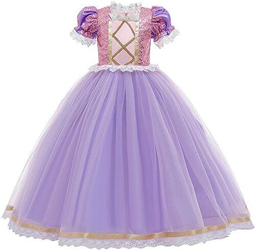 IDOPIP Abito Principessa Rapunzel Carnevale Costume Sofia Vestito da Ragazza Festa Halloween Natale Cerimonia Abiti Partito