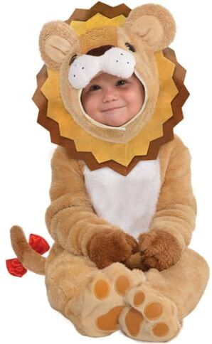 amscan Costume Leone Bambino con Felpa Staccabile Età 12-24 Mesi-1 PC