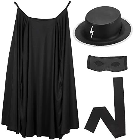 WIDMANN MILANO PARTY FASHION Costume da bandito mascherato, composto da mantello, cappello, maschera e fascia in vita, per feste a tema e carnevale