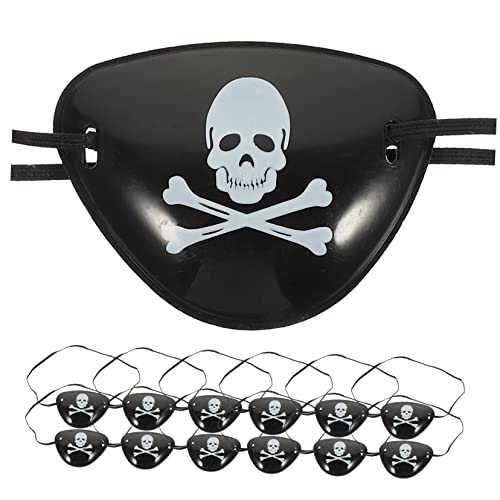 Homoyoyo 12 Pezzi Benda Accessorio Cosplay Copri Occhi Da Pirata Patch Per Gli Occhi Cosplay Decorazioni Per Feste Di Halloween Copri Occhi Da Festa Maschera Per Gli Occhi Cranio Plastica