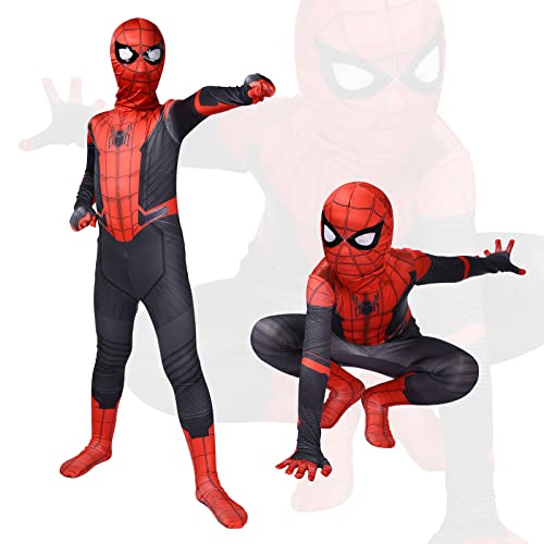 ACWOO Costume da Supereroe Spider per Bambini, Cosplay con Stampa 3d, per Halloween, Natale, Ccarnevale e Compleanno (130cm)