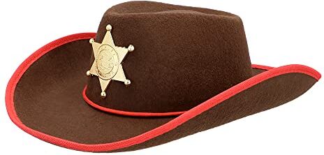 Boland Cappello da cowboy sceriffo con stella, per bambini, cappello per bambini per costume, cappello western per carnevale