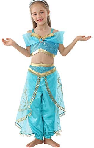 Lito Angels Costume Vestito Principessa Jasmine per Ragazza Taglia 10-11 Anni, A