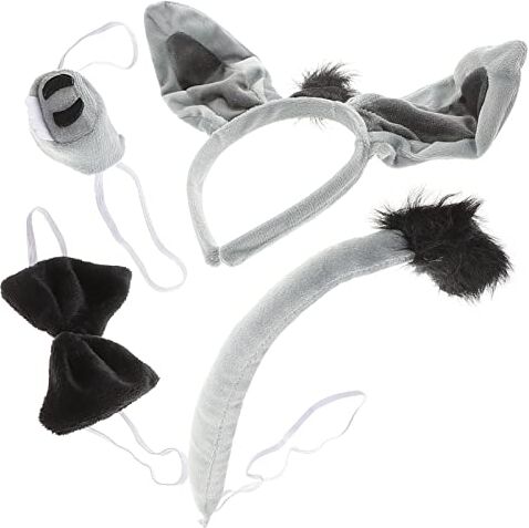 Beaupretty Copricapo Set Di Costumi Asini Di Halloween Asini Coda Asini Papillon Costume Naso Accessori Per Costumi Animale 4 Pezzi Per Le Donne