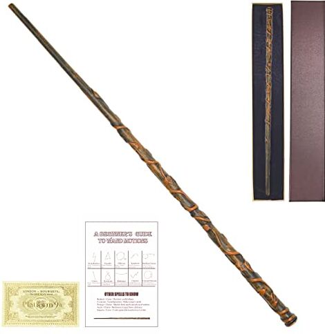 FemKey Bacchetta Magica Hermione, Bacchette Magiche da Collezione, Harry Wizarding World Cosplay di Halloween, Magic Wand in Resina con Anima in Acciaio, Bacchetta Magica Hermine (38.3CM, 70G)