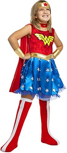 Funidelia Costume Wonder Woman UFFICIALE per bambina taglia 5-6 anni Supereroi, DC Comics, Lega della Giustizia Multicolore