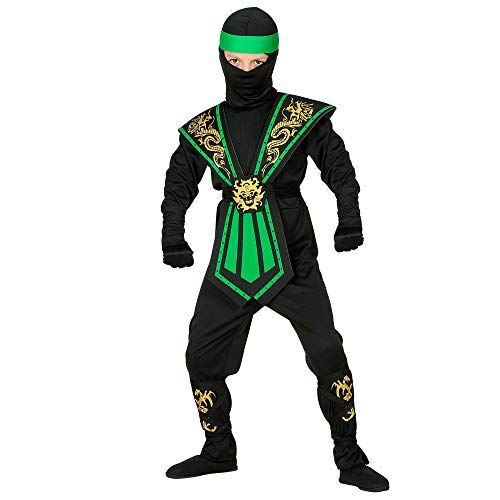 WIDMANN GREEN KOMBAT NINJA" (jumpsuit, chestpiece, belt, arm and legties, mask, headband) (140 cm / 8-10 Years)
