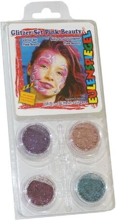 Eulenspiegel 908051 Set con glitter rosa Beauty, 4 x 2 g, per carnevale, Halloween, feste a tema