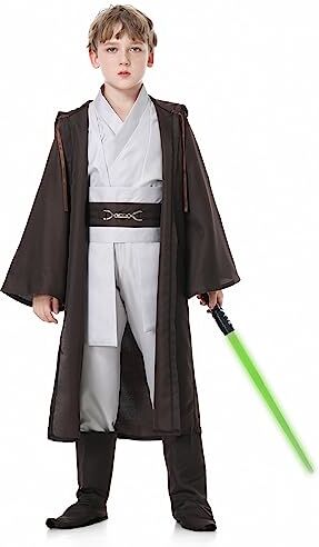 Churgigi Costume Jedi Adulto e bambino Jedi Robe Costume adulto con spada laser Carnevale Costume cosplay di Halloween