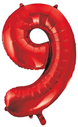 Unique Party  Palloncino Gigante Numero 9 86cm Rosso