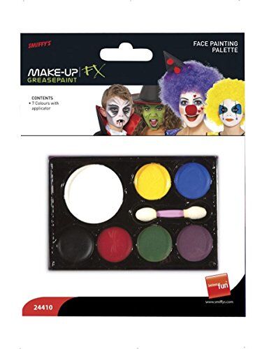 SMIFFYS Make-Up FX, 7 Colour Palette, Grease, with Facepaints & Applicator