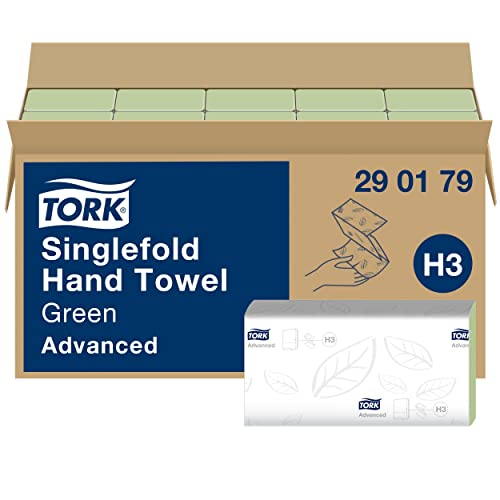 Tork Asciugamani Piegati a V Advanced, 2 Veli, Verde, 25X23 cm, 3750 Pezzi