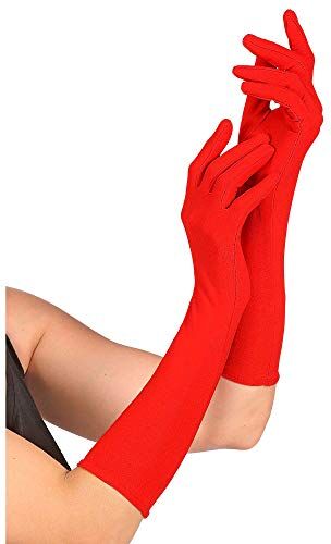 WIDMANN RED LONG ELASTANE GLOVES" 60 cm suitable also for man (One Size Fits Most Adult)