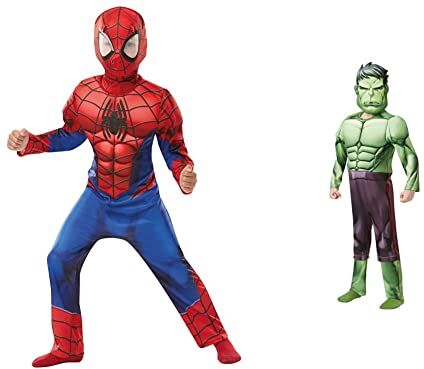 Rubie's Avengers Thor Costume, Multicolore, M, Rubie' s 640931-m & Costume ufficiale Marvel Avengers Hulk Deluxe, età media 5-6, altezza 116 cm, verde