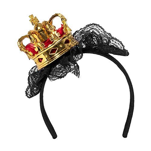 Boland Cerchietto Tiara Regina con corona dorata, per bambini, Carnevale, Carnevale, Fastnacht, Halloween, festa a tema, teatro, palcoscenico