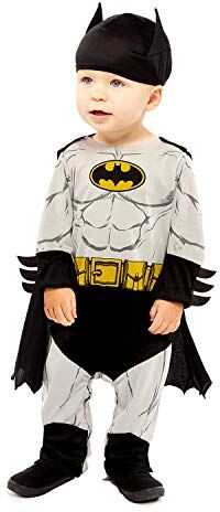 amscan Costume da Batman classico da bambino Warner Bros, da 6 a 12 mesi, unisex, colore: grigio