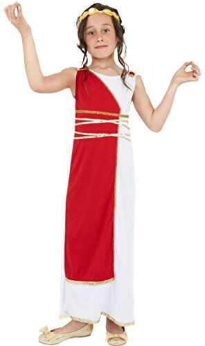 SMIFFYS Grecian Girl Costume, Red, with Robe & Headpiece, (M)