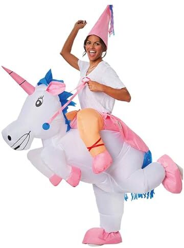 Original Cup AirSuit® Costume gonfiabile di unicorno   Costume da umorismo gonfiabile   Dimensione adulta   Piacevole da indossare Resistente   Sistema di gonfiaggio incluso   OriginalCup®