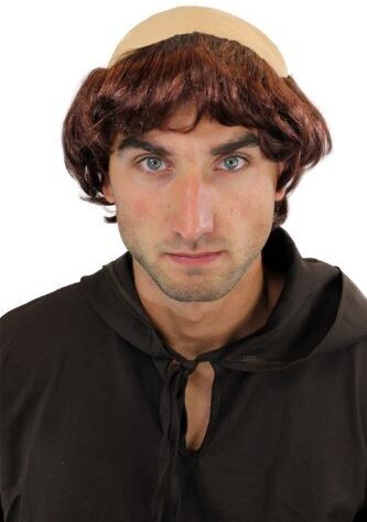 WIG ME UP Parrucca Da Carnevale/Halloween Medioevo Monaco Chierica Sacerdote 739-P33