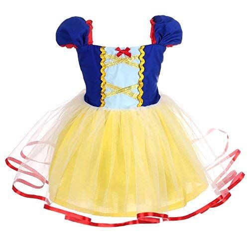 Lito Angels Principessa Biancaneve Vestito per Bambina Costume Abito Casual Estivo Taglia 3-6 Mesi 102 (Etichetta in Tessuto 60)